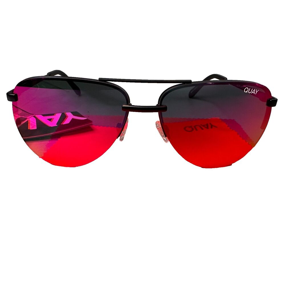 Quay Australia The Playa Frameless Aviator Sunglasses with Pink Mirrored Lenses